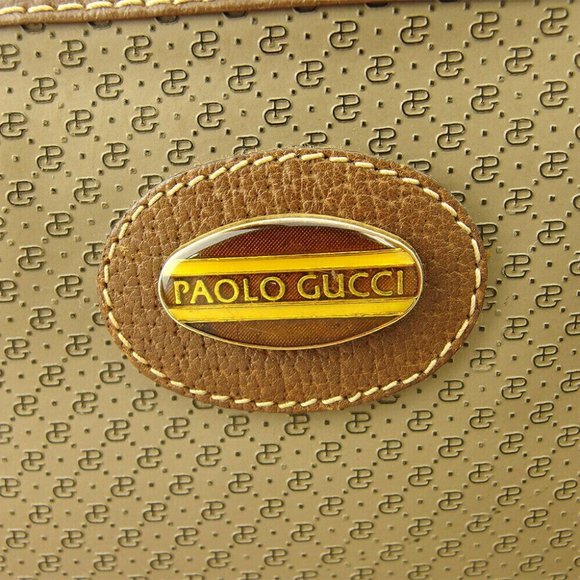 GUCCI Shoulder Bag Logo Plate Gray Gray PVC x Leather Authentic USED - Picture 11 of 11